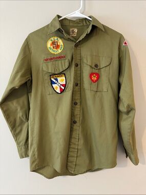Olive Green Long-Sleeve Field Shirt Jacket